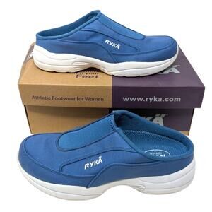 Ryka Women’s Blue Slip-On Walking Shoes OrthoLite Comfort Mules Size 8 – NIB